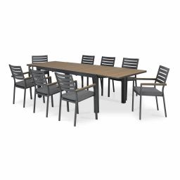 Ensemble table de jardin 300/200×100 cm et 8 chaises