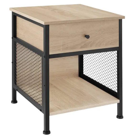 Table de chevet Style industriel Bois clair industriel, Chêne Sonoma