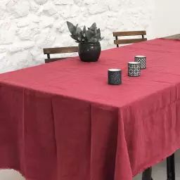 Nappe en chanvre lavé Rouge – 170 x 300 cm
