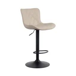 Tabouret de bar ajustable pivotant similicuir Crème