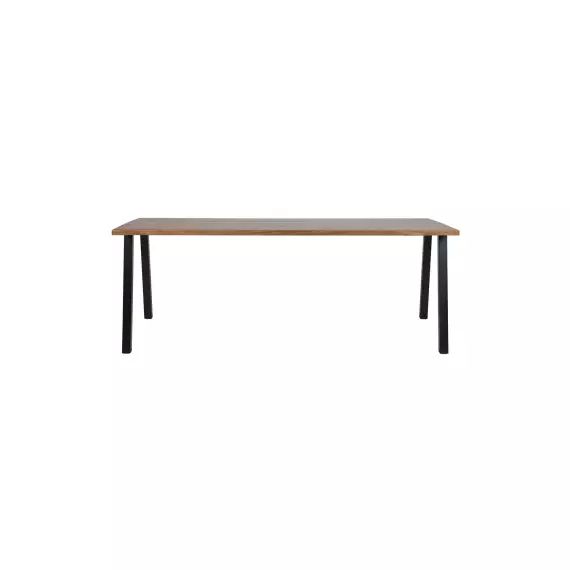 Table à manger en bois clair et métal 200×90 cm