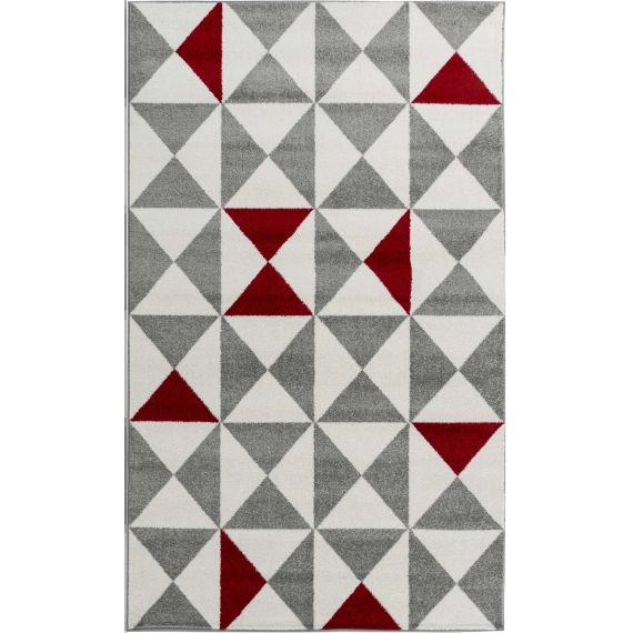 FORSA – Tapis géométrique rouge 200x280cm