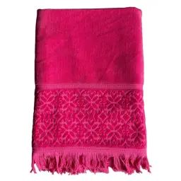 Serviette de bain éponge velours Romance fuschia 90×170