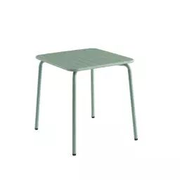 Table de jardin en acier vert menthe 70×70 cm