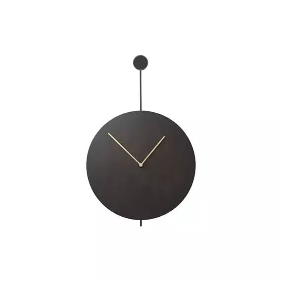 Horloge murale Trace en Métal, Acier peint – Couleur Noir – 30 x 30 x 41.2 cm – Designer Trine Andersen