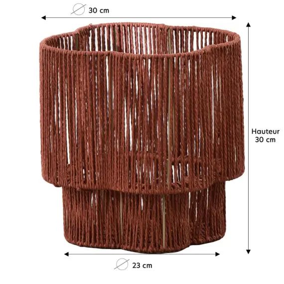 Cache-pot d&rsquo;intérieur en fibres naturelles rouge