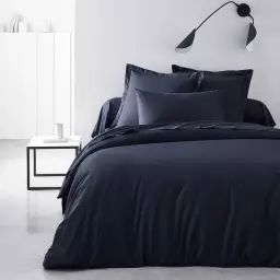 Housse de couette pour lit en Coton Bleu marine 240×260 cm