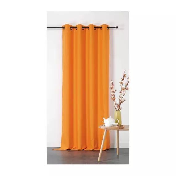 Rideau double natte non feu m1 polyester orange foncé 240 x 135