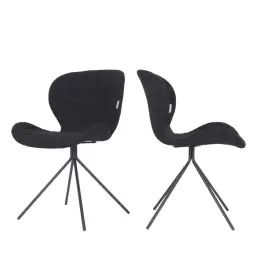 OMG – Lot de 2 chaises design – Couleur – Noir
