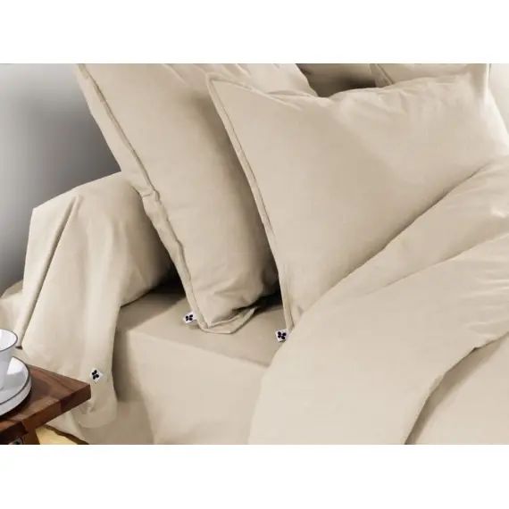 Taie d&rsquo;oreiller flanelle beige 63×63 cm