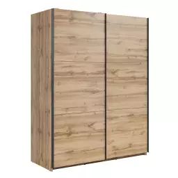 Armoire 2 portes L153 x H195 cm panneaux agglomérés naturel