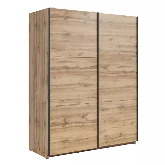 Armoire 2 portes L153 x H195 cm panneaux agglomérés naturel