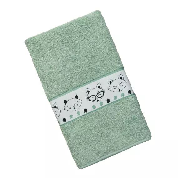 Serviette de bain enfant verte 70×130 en coton