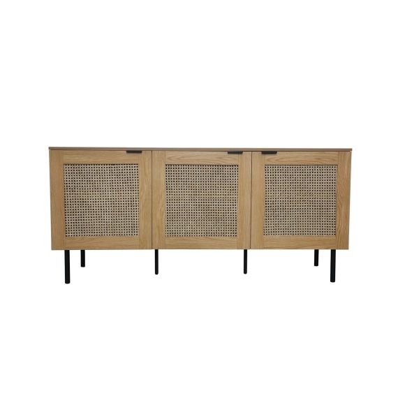 Buffet en chêne et canage avec 3 placards