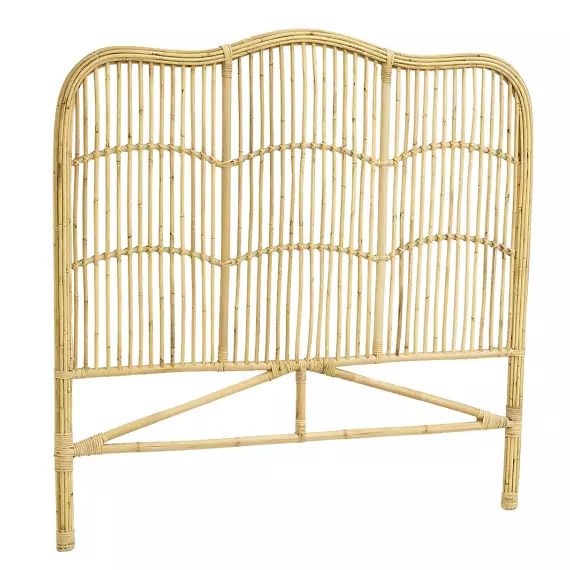 Tête de lit en rotin naturel sommier 90 cm