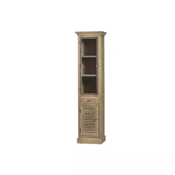 Colonne de salle de bain en bois avec porte vitrée gauche