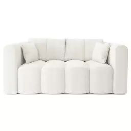 Canapé droit en tissu 3 places blanc pur