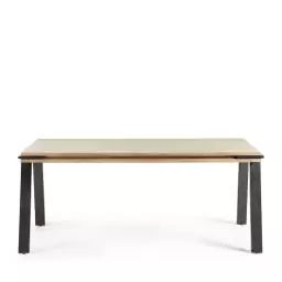 Spike – Table à manger design bois massif et métal