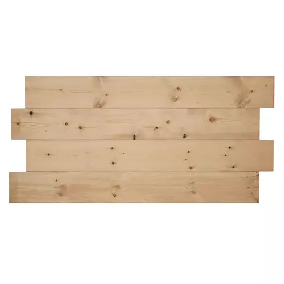 Tête de lit horizontale asymétrique en bois chêne moyen 200x80cm