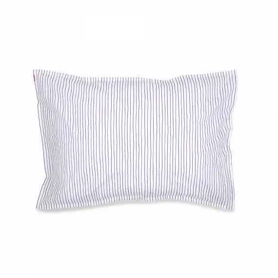 Taie d’oreiller en percale de coton bio à rayures 50×70 cm