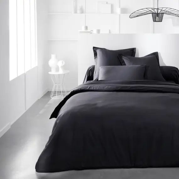 Housse de couette en Coton Gris anthracite 220×240 cm