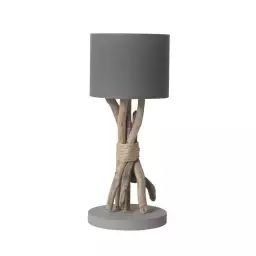 Lampe à poser en bois gris