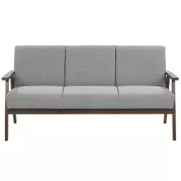 Canapé 3 places 3 personnes en polyester gris
