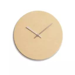 Horloge murale en bois jaune D38cm