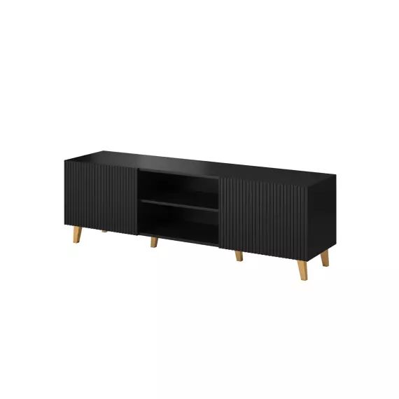 Meuble TV style contemporain 150 cm noir