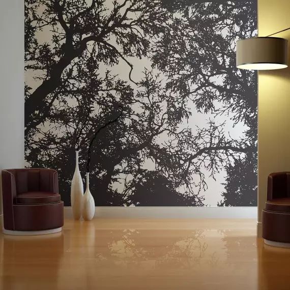 Papier peint panoramique forêt sombre 350×270 cm