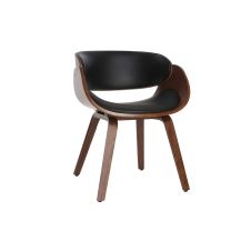 Chaise design noir et bois foncé BENT