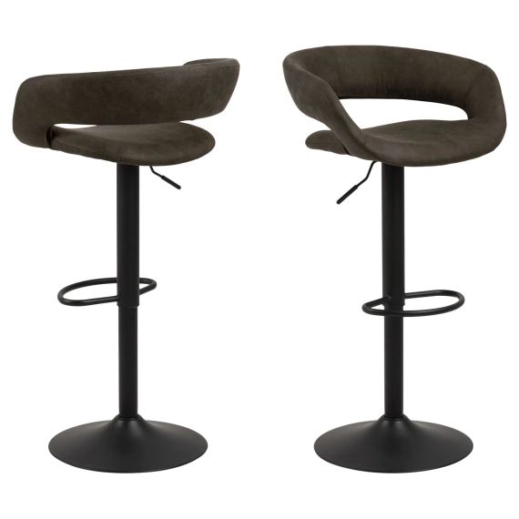 Lot de 2 tabourets de bar gris