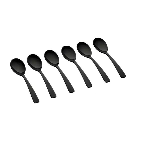 Lot de 6 petites cuillères en inox noir