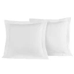 Lot de 2 taies d’oreiller unie percale e Blanc 65×65