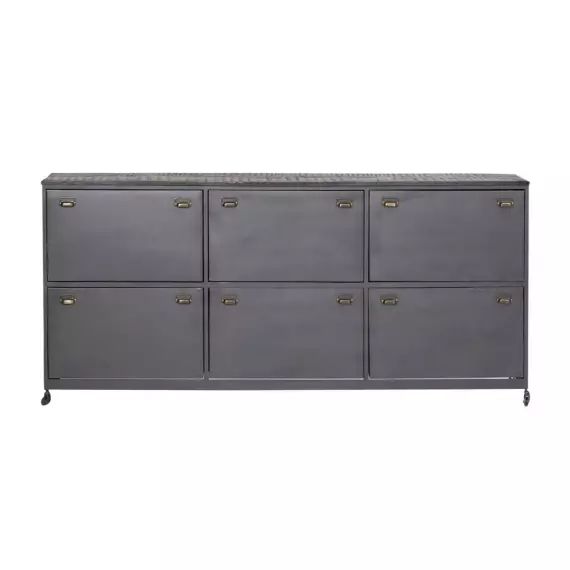 Buffet en métal gris 213 cm