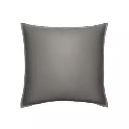 Taie d’oreiller en satin de coton gris 65×65