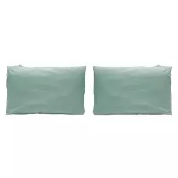2 Taies d’oreiller en coton 50×75 cm vert
