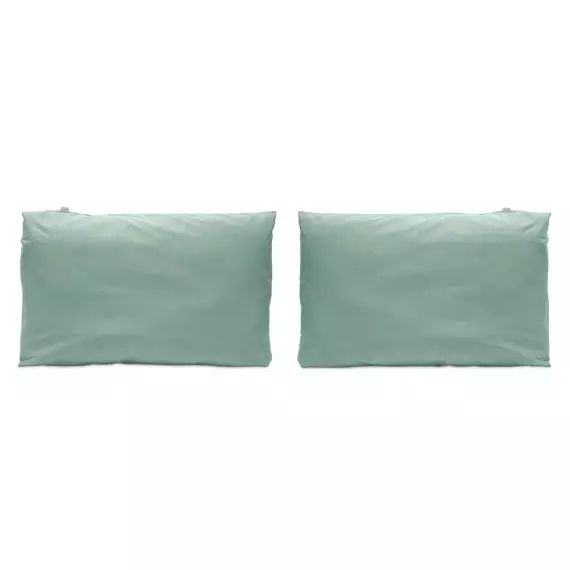 2 Taies d&rsquo;oreiller en coton 50×75 cm vert
