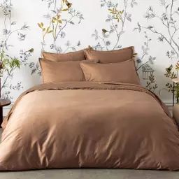 Parure de lit en satin de coton bio Marron 260×240 cm