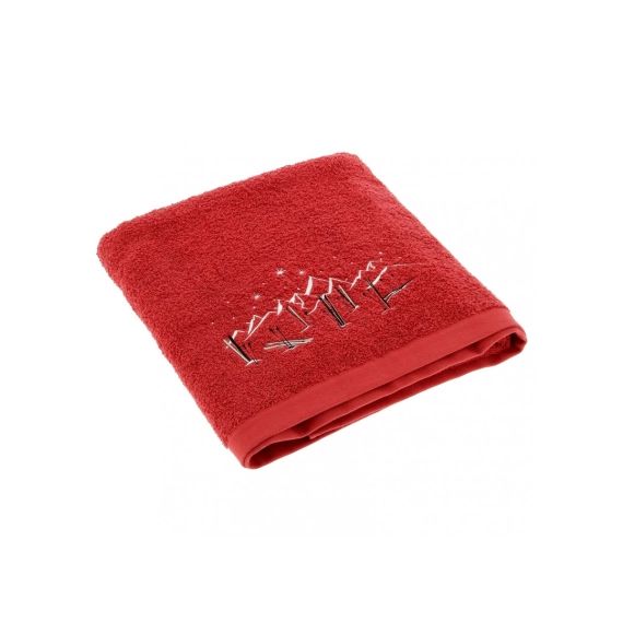 Drap de bain XL en coton rouge 150×100