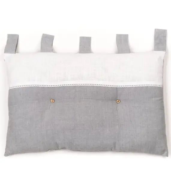 Tête de lit coussin en coton gris 45×70