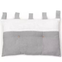 Tête de lit coussin en coton gris 45×70