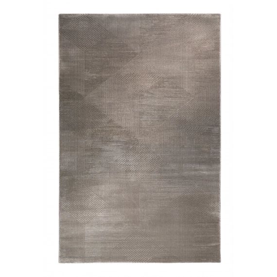 Tapis motif géométrique à relief gris taupe 225×160