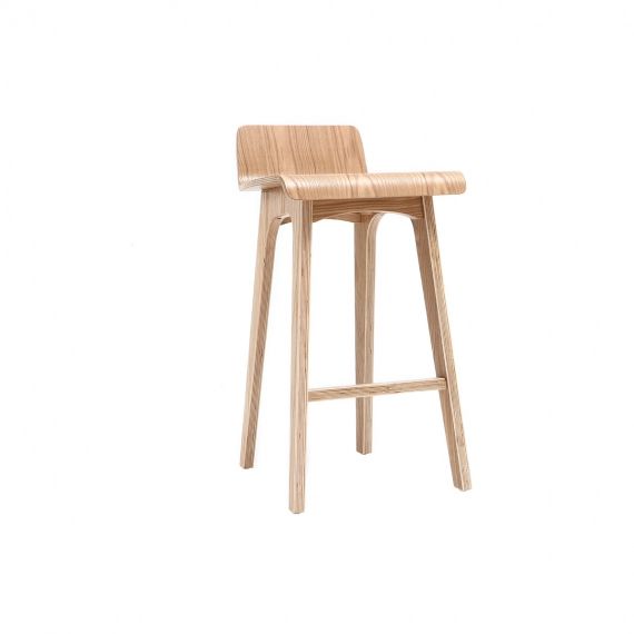 Chaise de bar scandinave bois naturel 65 cm BALTIK