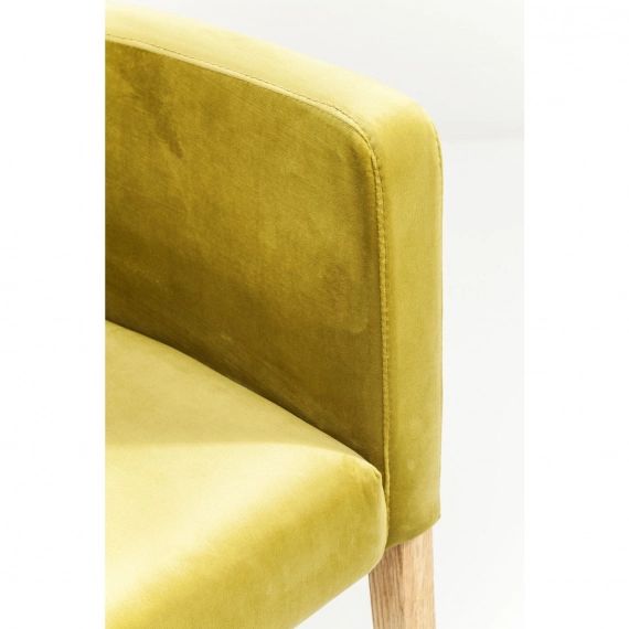 Chaise avec accoudoirs Mode velours verte Kare Design