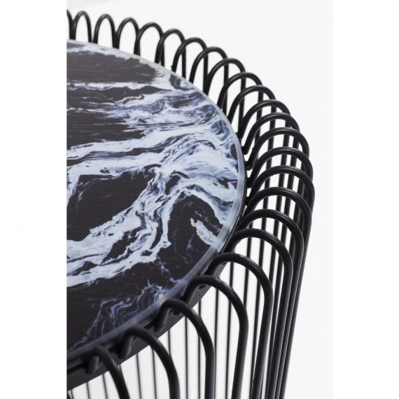 Tables d’appoint Wire marbre noir set de 2 Kare Design