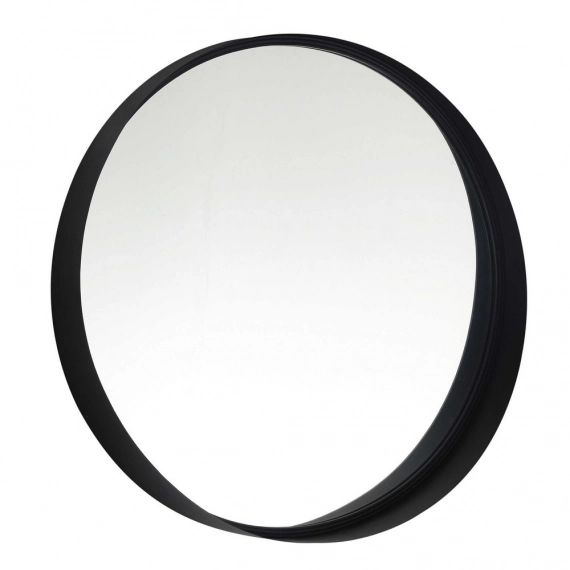 Miroir rond en métal noir D60
