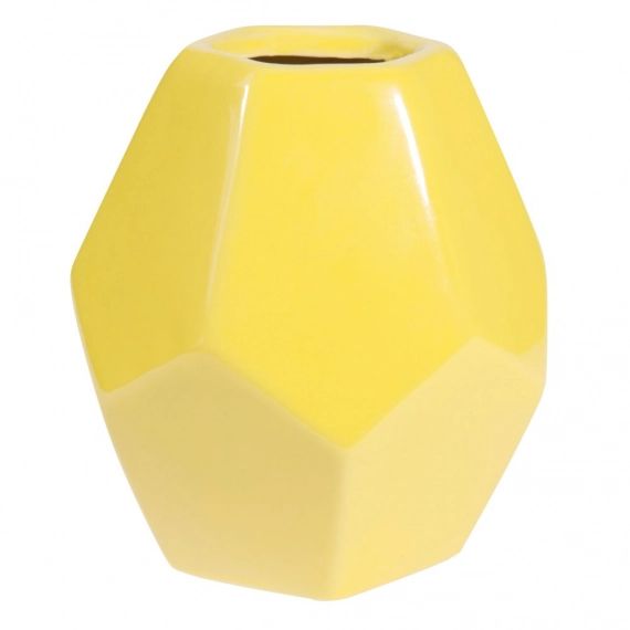 Vase en céramique jaune H 21 cm