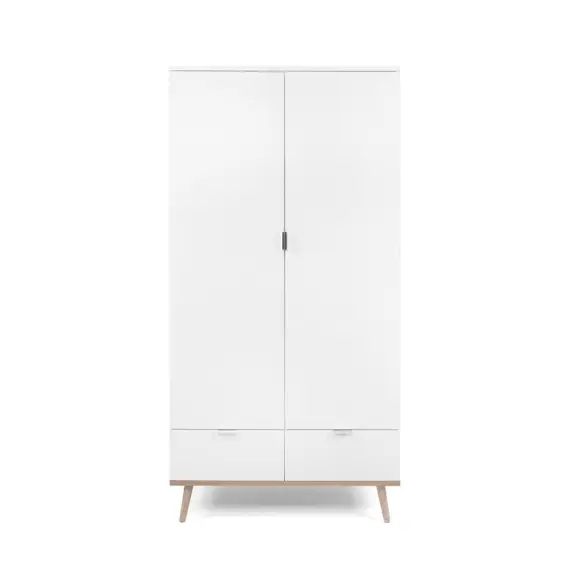 Armoire 2 portes 2 tiroirs + barre penderie H180 x L90 cm