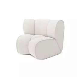 Canapé d’angle en tissu 1 place blanc pur